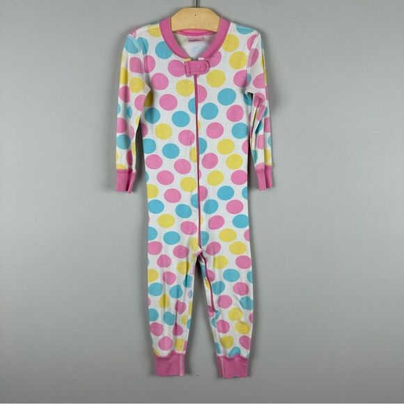 Hanna Andersson polka dot organic cotton footless zip ip overall pajamas size 3 - Picture 1 of 4